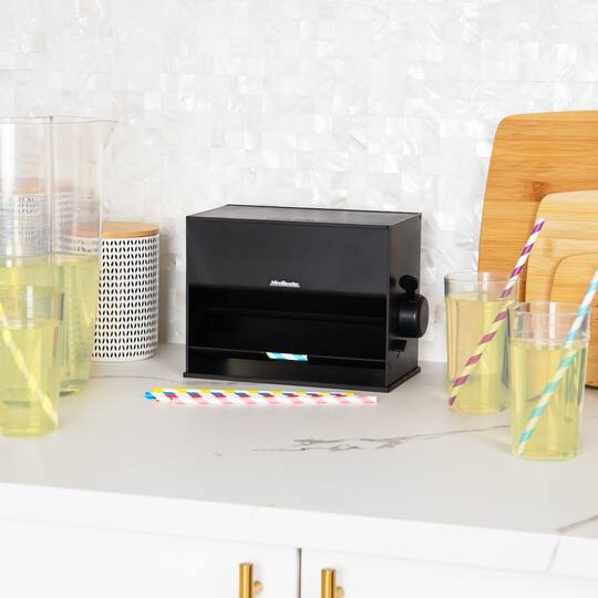Mind Reader Black Plastic Straw & Pencil Dispenser